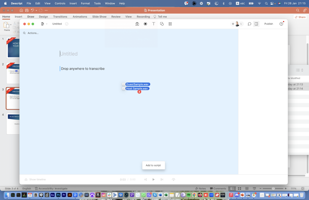Descript software